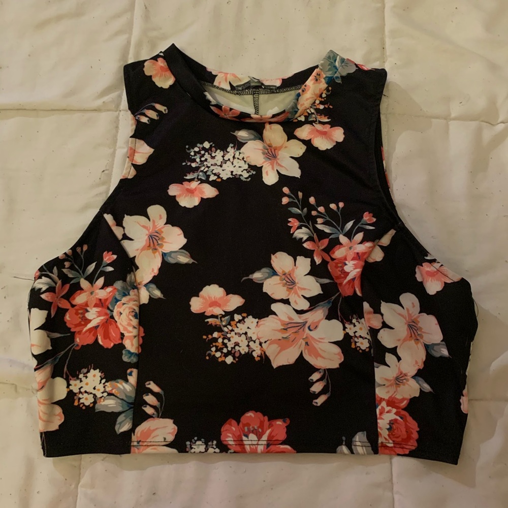 Charlotte Russe floral cropped top